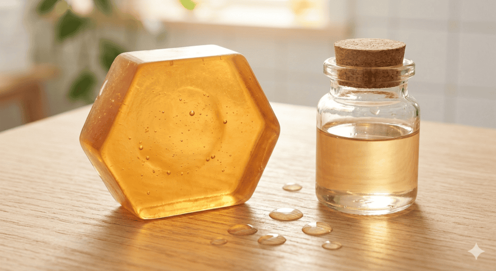 Translucent glycerin soap bar — amber clear glycerin bar for dry sensitive skin and eczema