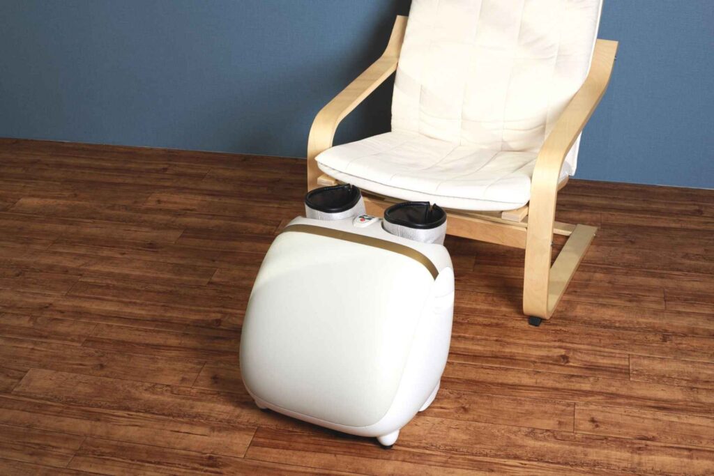 a-foot-massager-for-neuropathy with a chair