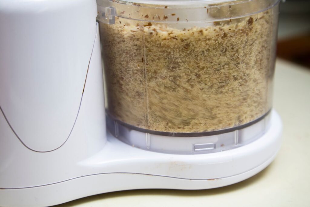 almond blending with food processor