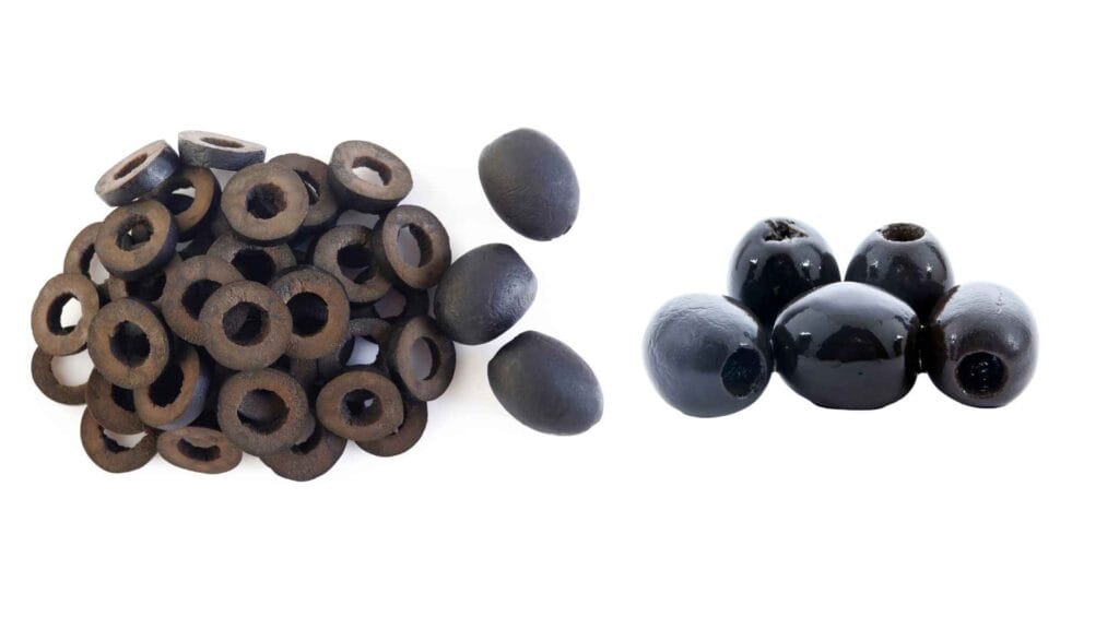 sliced and unsliced black olive