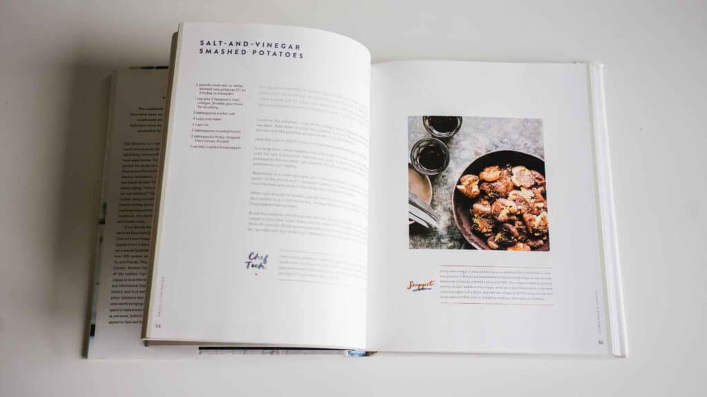 A cookbook with a recipe