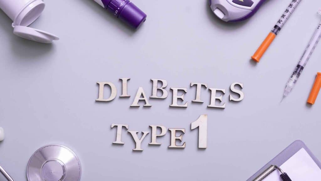 DIabetes Type 1 written with lancing device