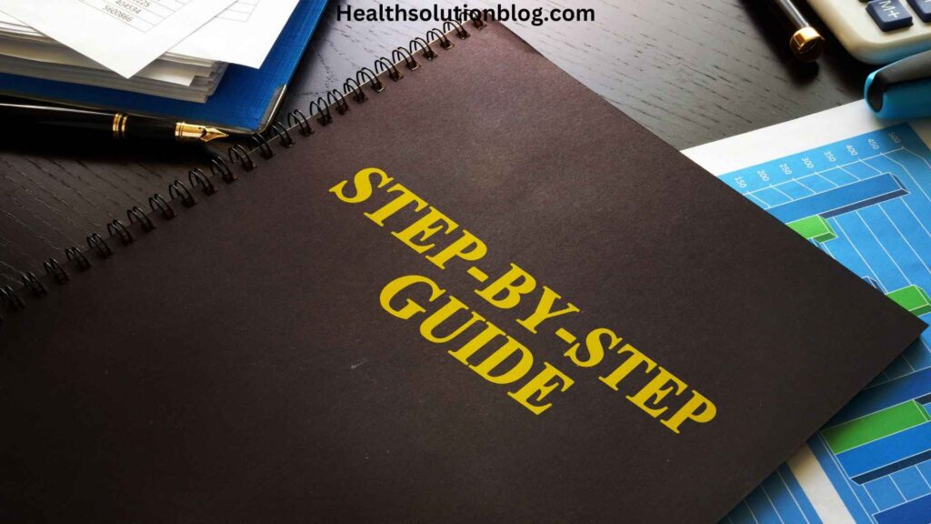 step by step guide written on notebook