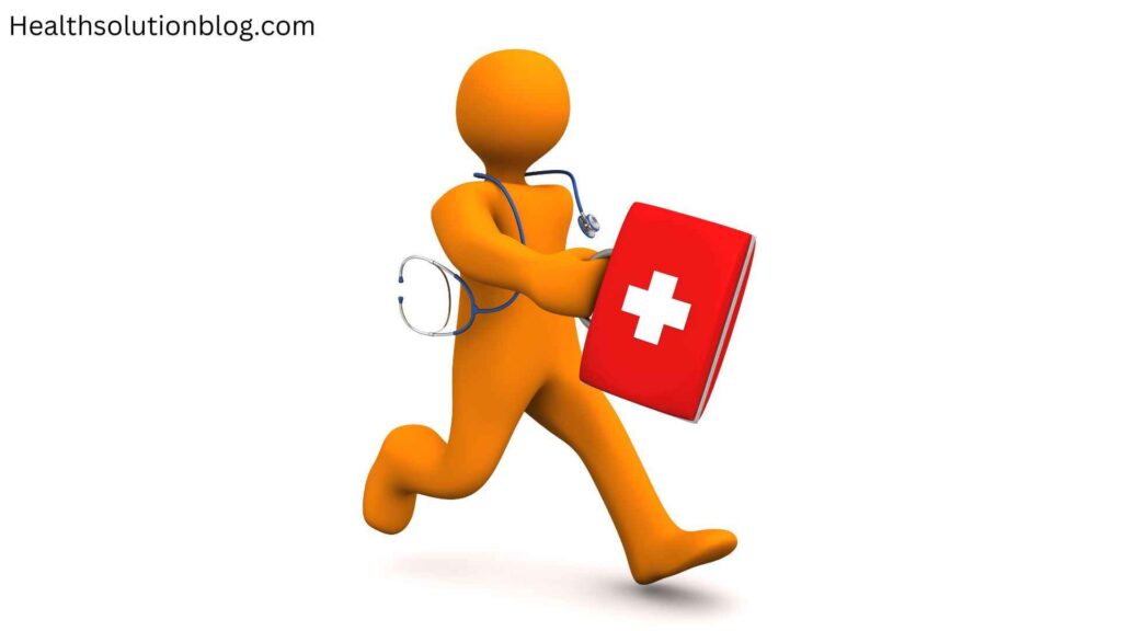 A medic running for emergency condition, graphic art