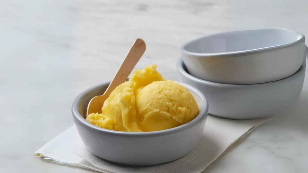 Pineapple Nice Cream: in a bowl