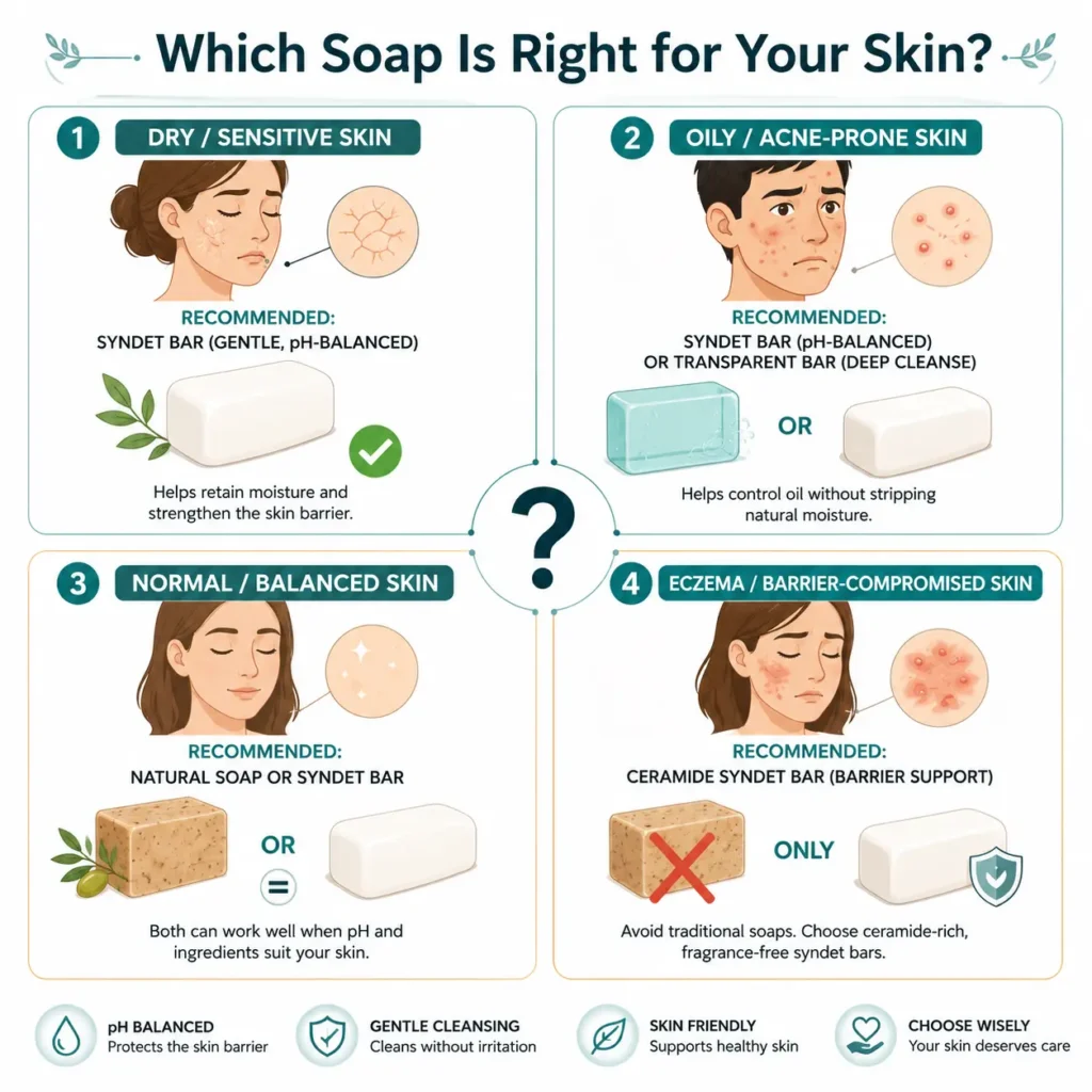 How to choose between natural soap and synthetic soap by skin type — decision guide