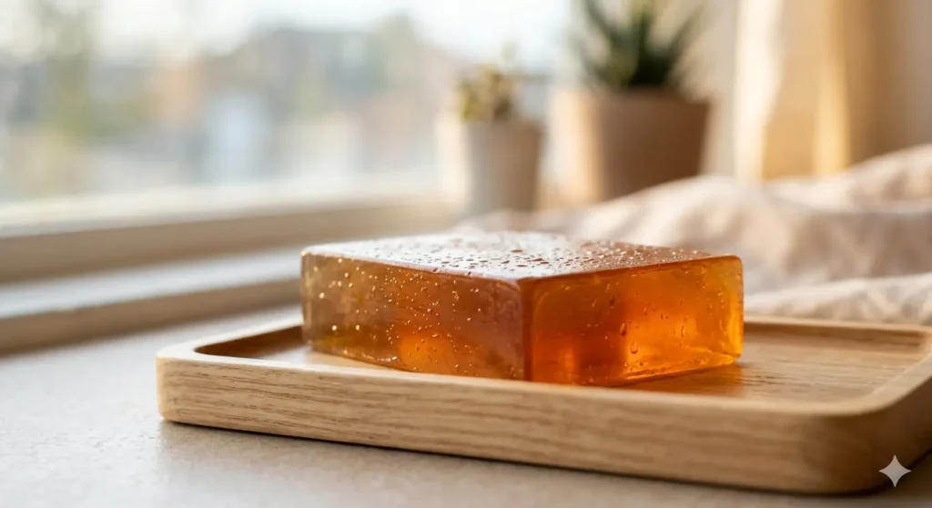 Glycerin soap bar for dry skin — translucent amber humectant bar