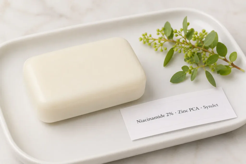 Niacinamide soap bar for oily skin and large pores — sebum regulation cleanser bar