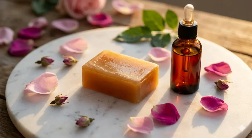 Oil-based cleansing bar for very reactive dry and eczema skin — nourishing botanical oil cleanser
