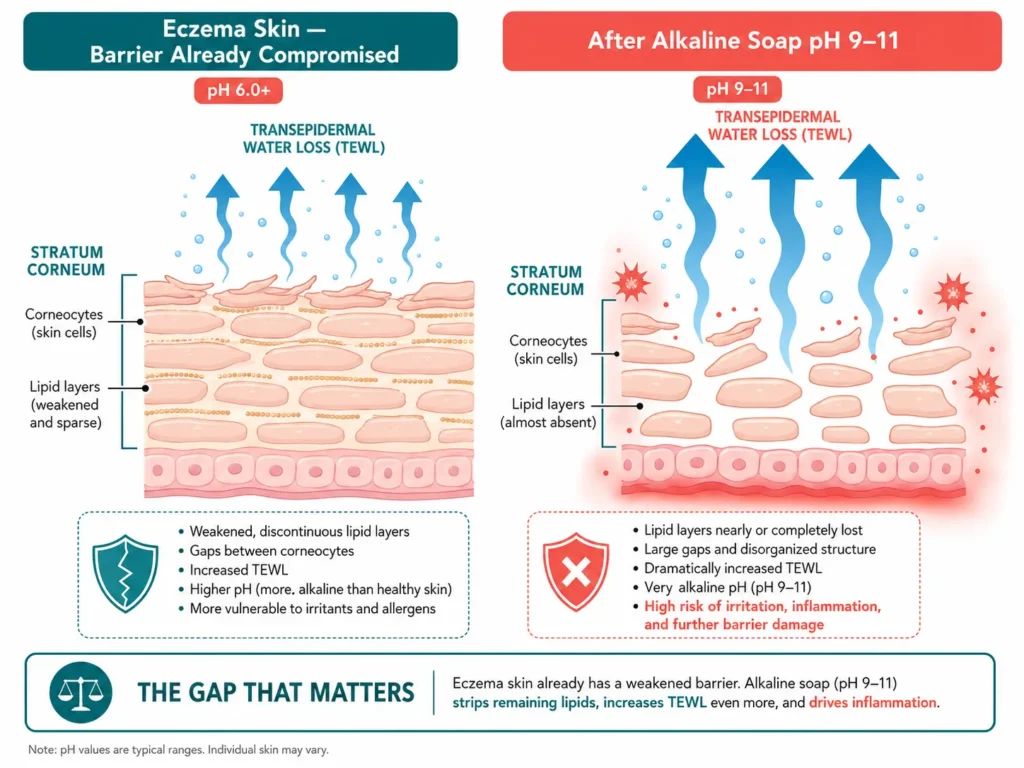 Soak and seal bathing method for eczema — lukewarm bath then moisturiser within 3 minutes protocol