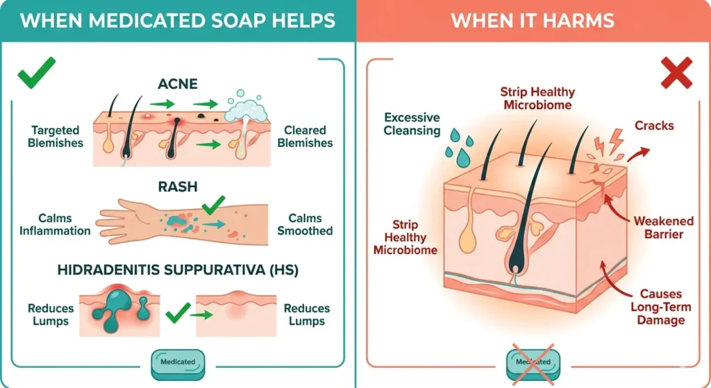 When to use medicated soap — dermatologist guide for skin conditions vs healthy skin